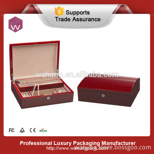 Luxury Strong red wood box for jewerly watch time with key lock